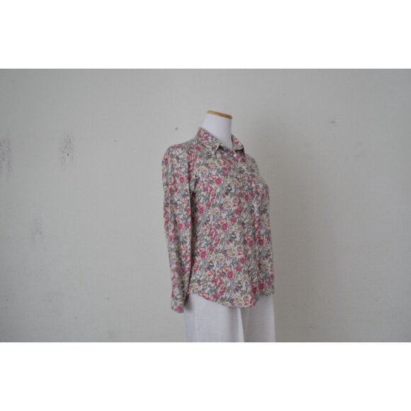 Big Dart Floral Button Down Long Sleeve Shirt‎ UK 10 EU 38 - Picture 4 of 12